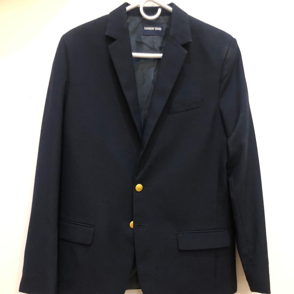 Lands' End Boys Hopsack Jacket - Boys Size 20 - Deep Navy